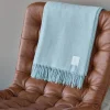 Scandi Living Loom bomullspläd 125x170 cm Sky blue