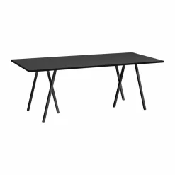 Outlet HAY Loop Stand incl. support matbord 92 5x200 cm Black-black linoleum-black ash