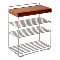 Maze Lower East Seat hylla-pall 50x28x58 cm White-cognac leather