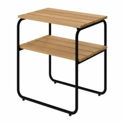 Grythyttan Stålmöbler L45 sidobord Oljad ek-svart stålstativ 45x32 cm
