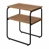 Grythyttan Stålmöbler L45 sidobord Teak-svart stålstativ 45x32 cm