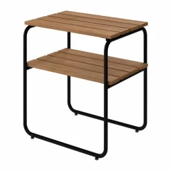 Grythyttan Stålmöbler L45 sidobord Teak-svart stålstativ 45x32 cm