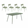 Sale Fermob Luxembourg bord 143x80 cm + 4 stolar Cactus