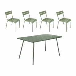 Sale Fermob Luxembourg bord 143x80 cm + 4 stolar Cactus