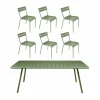 New Fermob Luxembourg bord 207x100 cm + 6 stolar Cactus