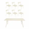 Best Fermob Luxembourg bord 207x100 cm + 6 stolar Latte beige