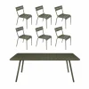 Fermob Luxembourg bord 207x100 cm + 6 stolar Rosemary