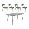 Fermob Luxembourg bord 143x80 cm + 4 stolar Rosemary
