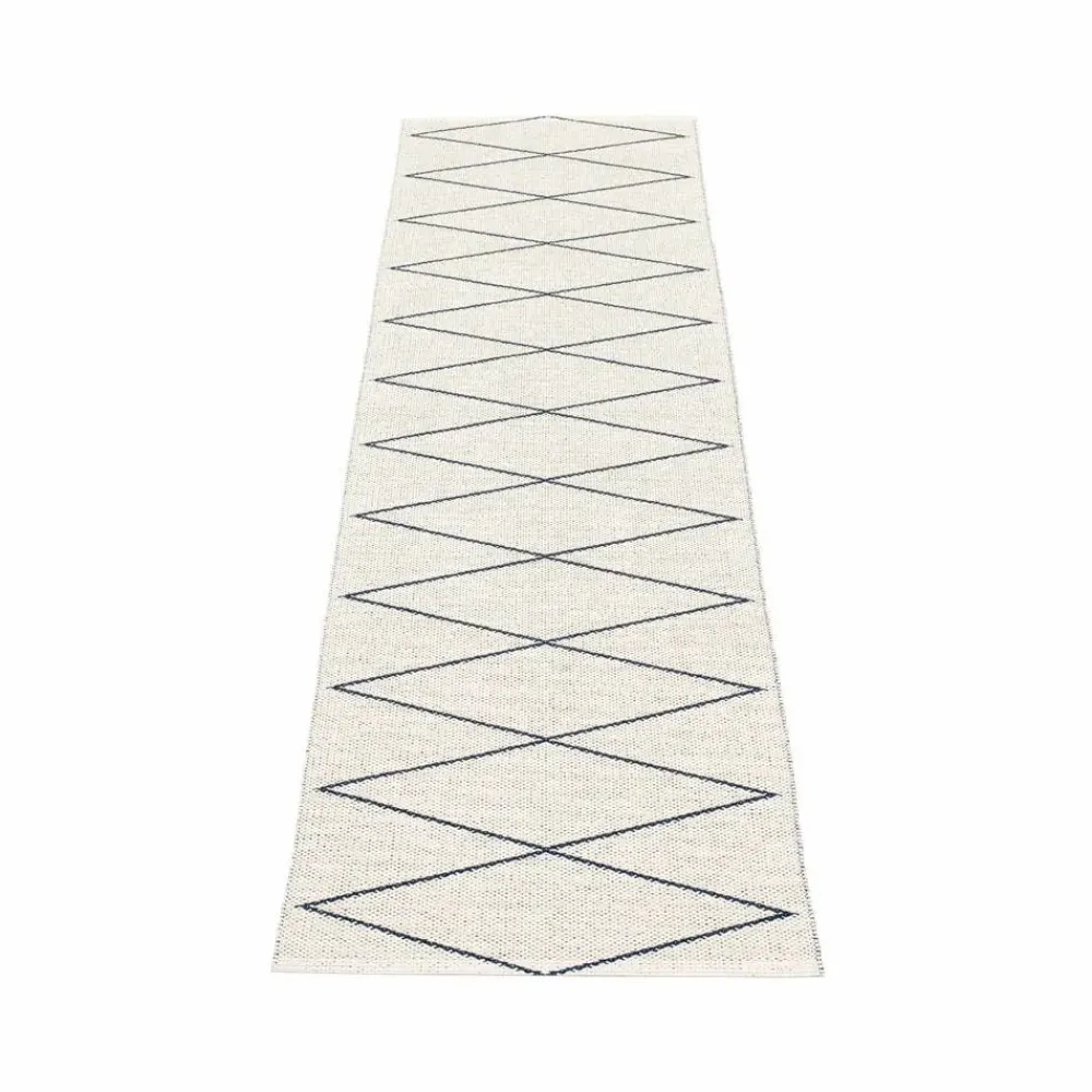 Outlet Pappelina Max gångmatta dark blue/vanilla 70x160 cm