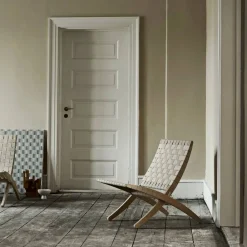Best Carl Hansen & Søn MG501 Cuba fällfåtölj ekstativ Natur-bomullsgjord-såpad