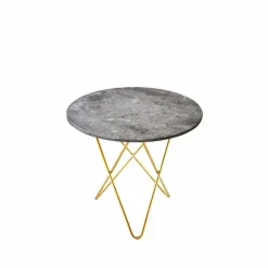 Hot OX Denmarq Mini O Table soffbord Marmor grå mässingstativ