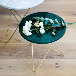 OX Denmarq Mini O Table soffbord Marmor grå rostfritt stativ
