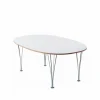 Sale Bruno Mathsson International Mi 306 Superellips matbord vit naturkant kromben