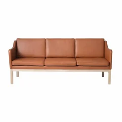 New FDB Møbler MK46 Mogens Koch 3-sits soffa Lacquered oak-cognac leather