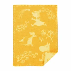 Barn Klippan Yllefabrik Moomin winterland barnfilt 65x90 cm Winter sun