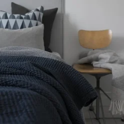 Scandi Living Moss överkast 260x260 cm Storm blue (blå)