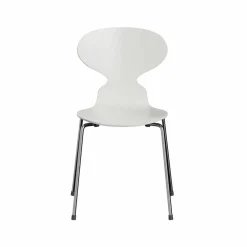 Fritz Hansen Myran 3101 stol white målad ask kromat stålstativ