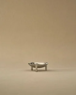 New STOFF Nagel Nagel skål Borstad krom