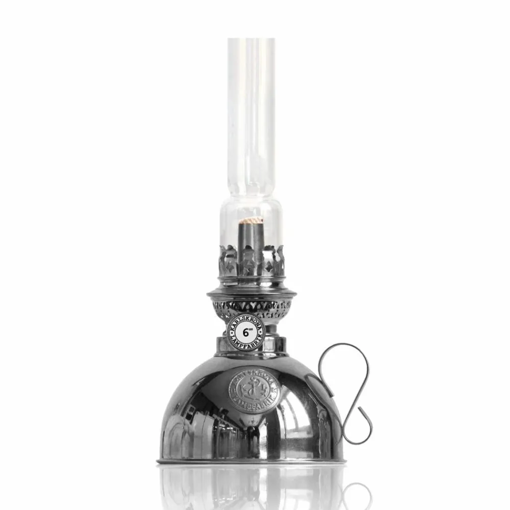 Karlskrona Lampfabrik Nattlampan fotogenlampa nickel