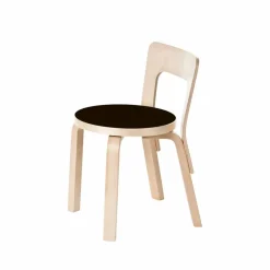Hot Artek N65 barnstol Svart linoleum-Björk