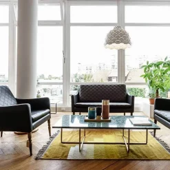 Online OX Denmarq Ninety soffbord rektangulärt marmor marquina mässingsstativ