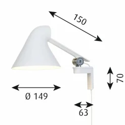 Louis Poulsen NJP vägglampa kort arm Vit