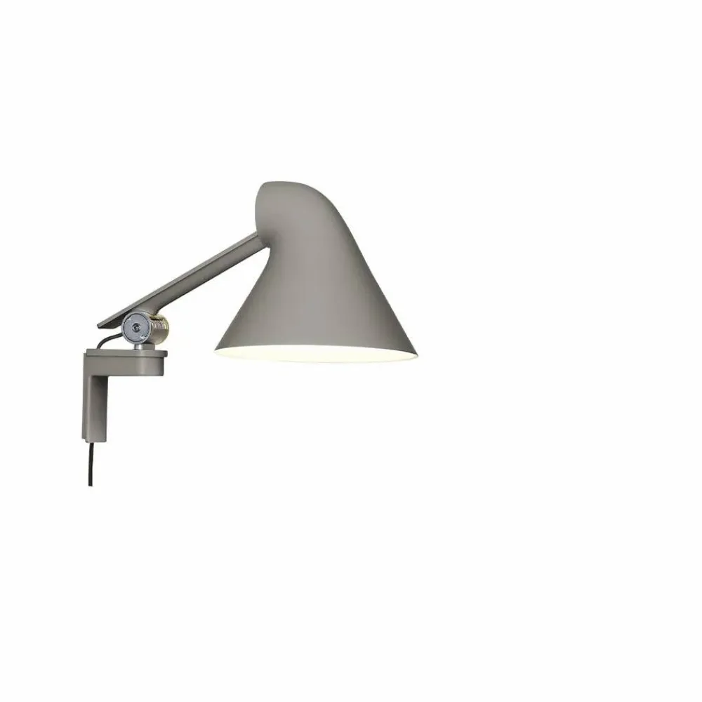 Louis Poulsen NJP vägglampa Ljusgrå kort arm LED 3000k