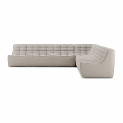 Clearance Ethnicraft N701 modulhörnsoffa med rakt hörn tyg Beige 301x231 cm
