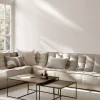 Ethnicraft N701 modulhörnsoffa med rundat hörn tyg Beige 301x171 cm