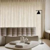 Ethnicraft N701 modulhörnsoffa med rundat hörn tyg Ecru Beige 301x171 cm