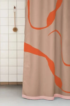 Sale Mette Ditmer Nova Arte duschdraperi 150x200 cm Latte-orange