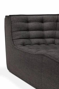 Ethnicraft N701 soffa 2-sits Dark grey med armstöd