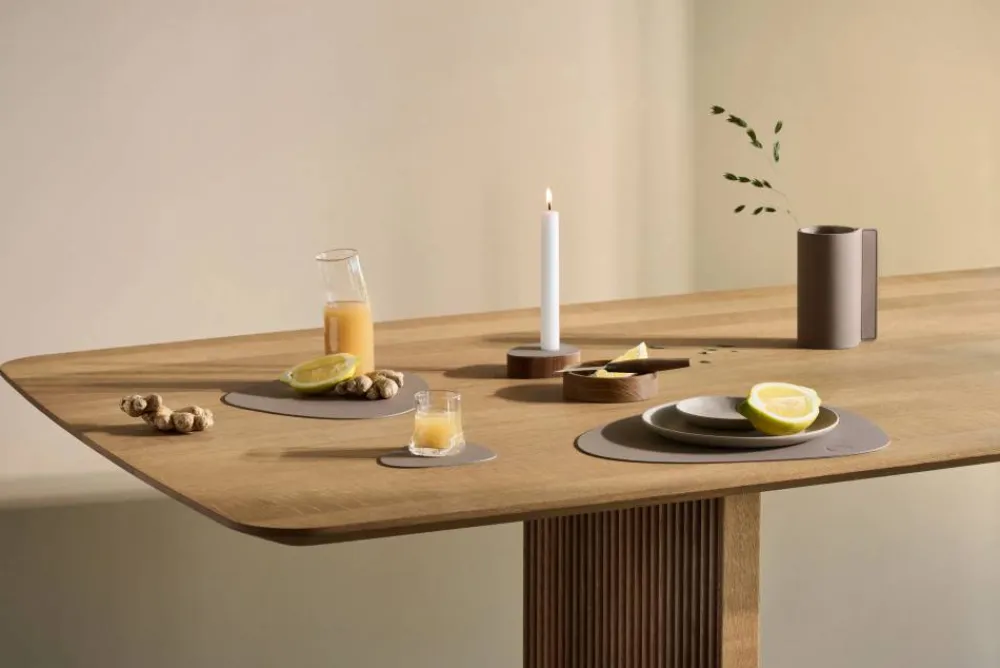 LIND DNA Nupo bordstablett curve S Clay brown