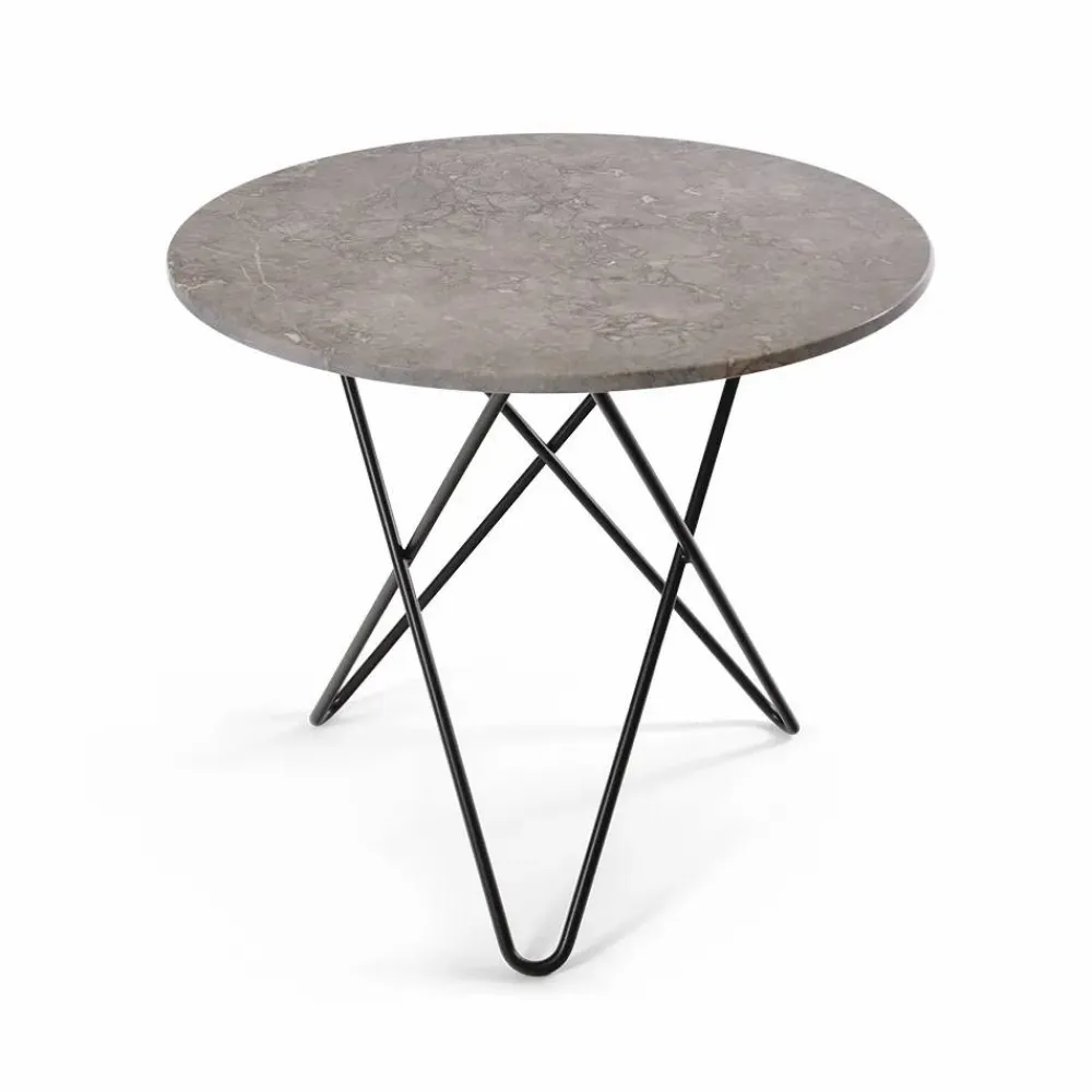 OX Denmarq O Dining Table matbord Marmor grå svartlackat stativ