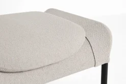 Best HAY O2 Ottoman fotpall Soft light grey-svartlackerad stål