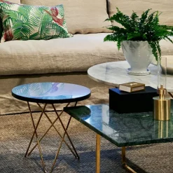 New OX Denmarq O Table soffbord marmor brun mässingstativ