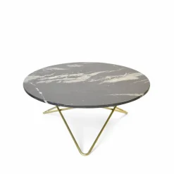 OX Denmarq O Table soffbord marmor svart mässingsstativ