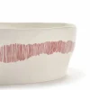 Serax Ottolenghi Feast salladsskål Ø27 5 cm White stripes-red