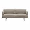 Hot Muuto Outline soffa 2-sits Ecriture 240-Polished Aluminum