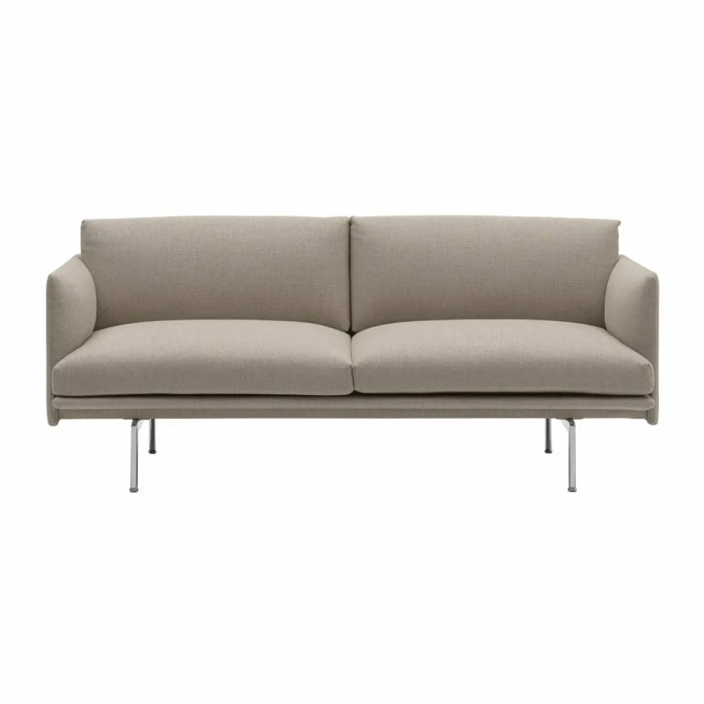 Hot Muuto Outline soffa 2-sits Ecriture 240-Polished Aluminum
