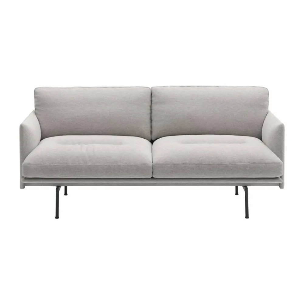 Outlet Muuto Outline Soft soffa Clay 12-svarta ben 2-sits