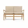 Carl Hansen & Søn OW149-2 Colonial soffa 2-sits Terra 20365-oljad ek