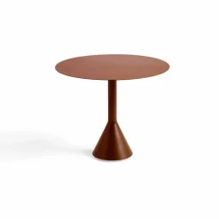 Outlet HAY Palissade Cone runt cafébord Iron red Ø90 cm