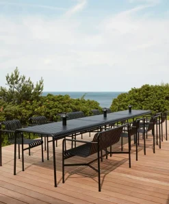 HAY Palissade matgrupp 2 Dining karmstol + bänk 170x90 cm anthracite