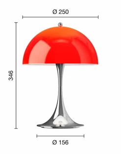 Louis Poulsen Panthella 250 portabel bordslampa V3 Original Opal Red
