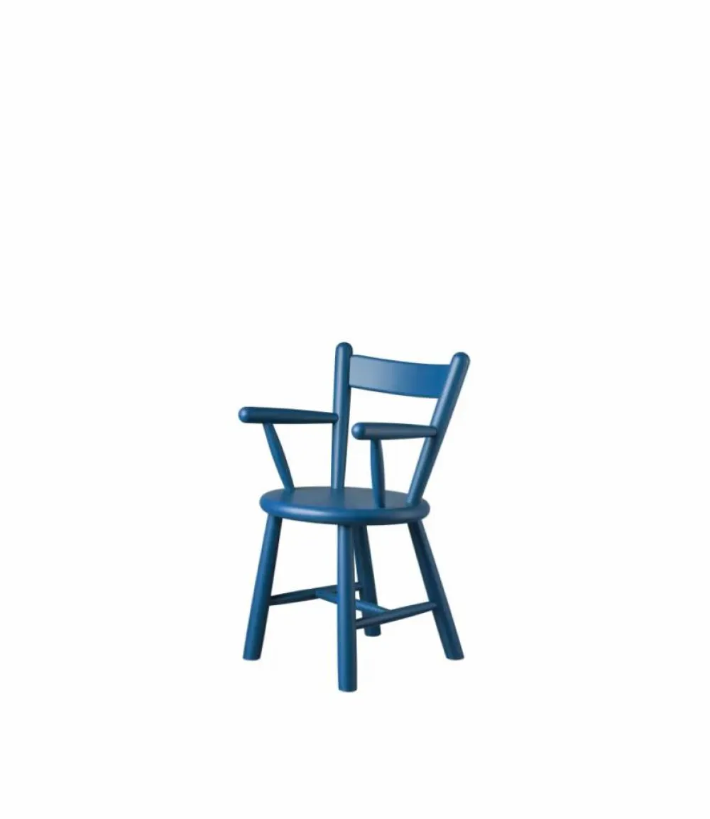 Barn FDB Møbler P9 barnstol Beech blue painted