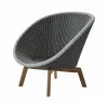 Cane-line Peacock Weave loungefåtölj Grey/light grey ben i teak