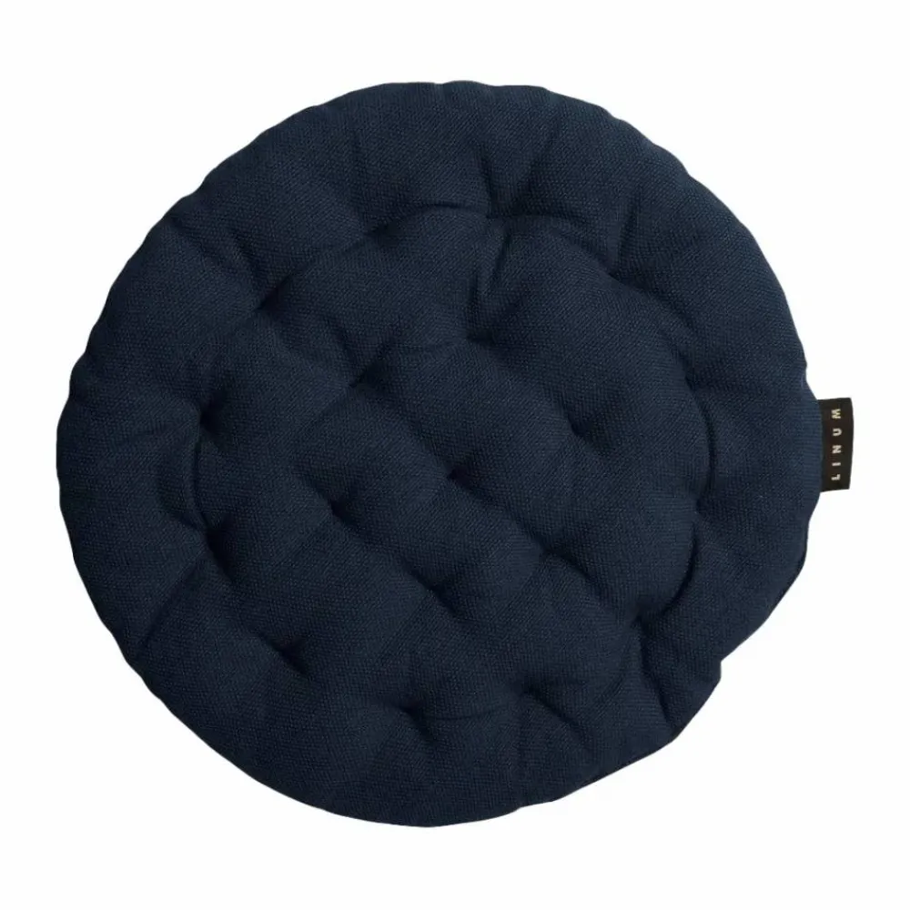 Best Linum Pepper stolsdyna Ø37 cm Mörk marinblå