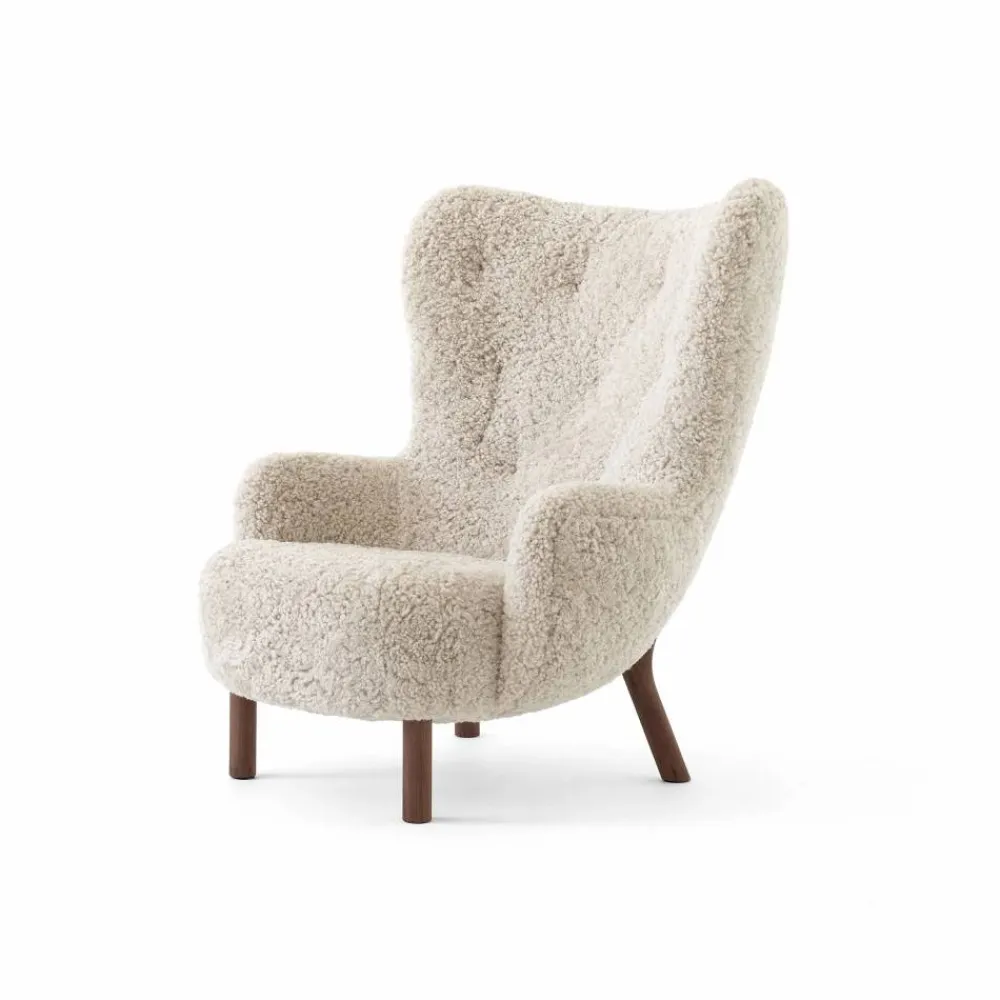 Barn &Tradition Petra VB3 High fåtölj Oljad valnöt-Sheepskin Moonlight