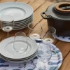 Almedahls Picknick bricka Ø38 cm Blå-beige